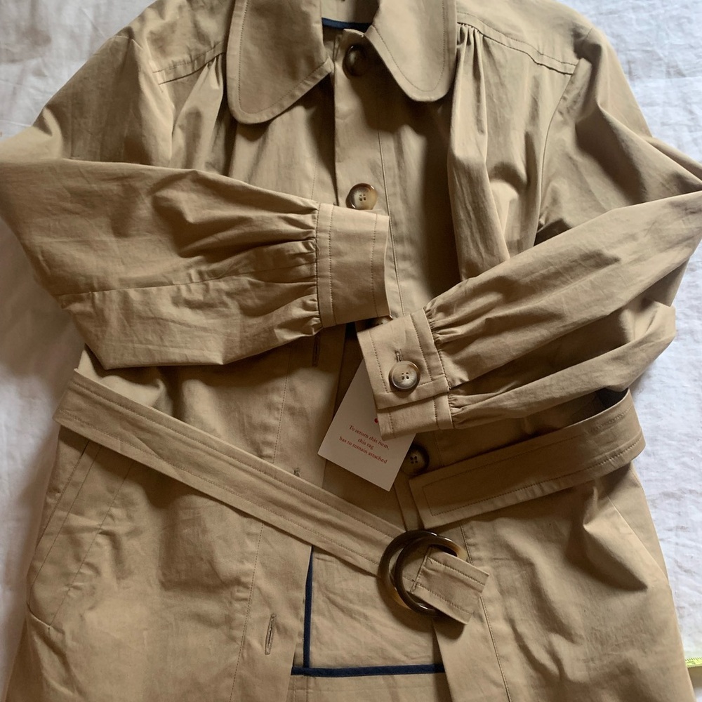 RARE NWT Rouje John Short Belted Trench Coat - Picture 10 of 14